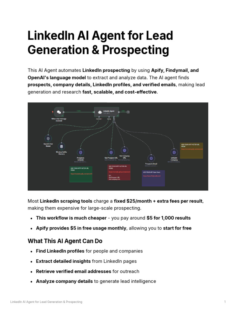 1 - LinkedIn AI Agent For Lead Generation & Prospecting | PDF | Linked ...