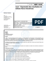 NBR 14549 - Couro - Expressao Dos Resultados de Analises Fisico-mecanicas