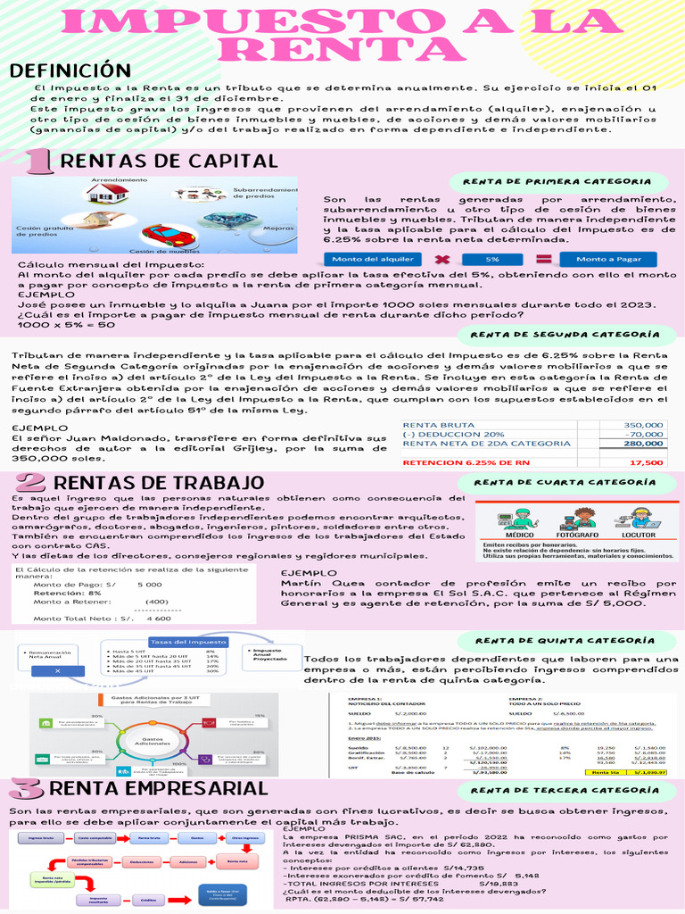Impuesto a la Renta: Tipos y Cálculos | PDF | Impuesto sobre la renta ...