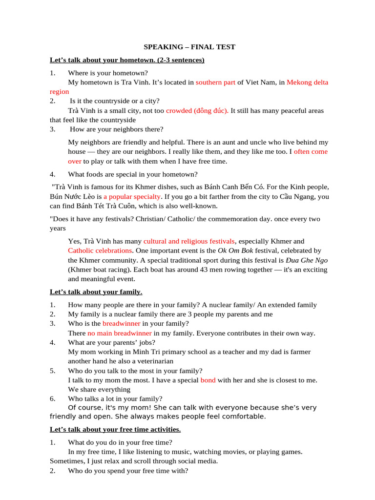 Speaking Final | PDF
