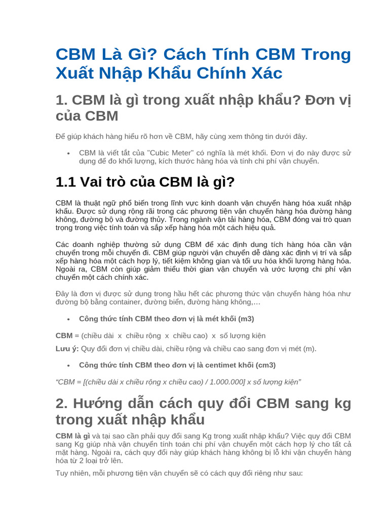 CBM Là Gì | PDF
