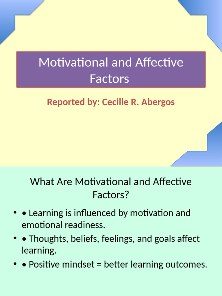 Motivational Factors in Learning | PDF