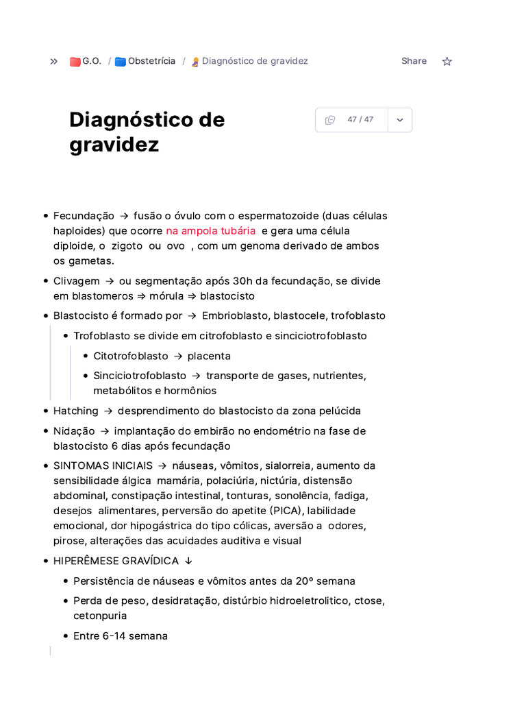 Diagnóstico e Sintomas de Gravidez | PDF | Hormônio luteinizante ...
