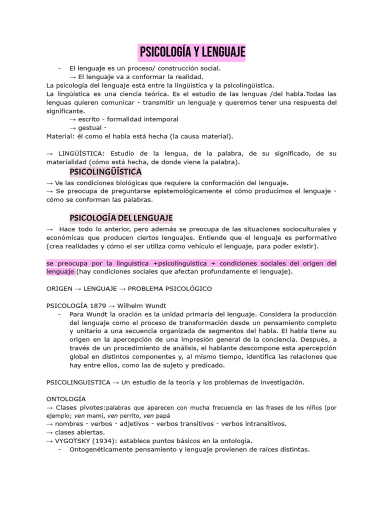 Psicología y Lenguaje | PDF | Psicolingüística | Lingüística