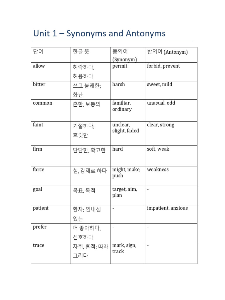 단어 정리1-18과 | PDF
