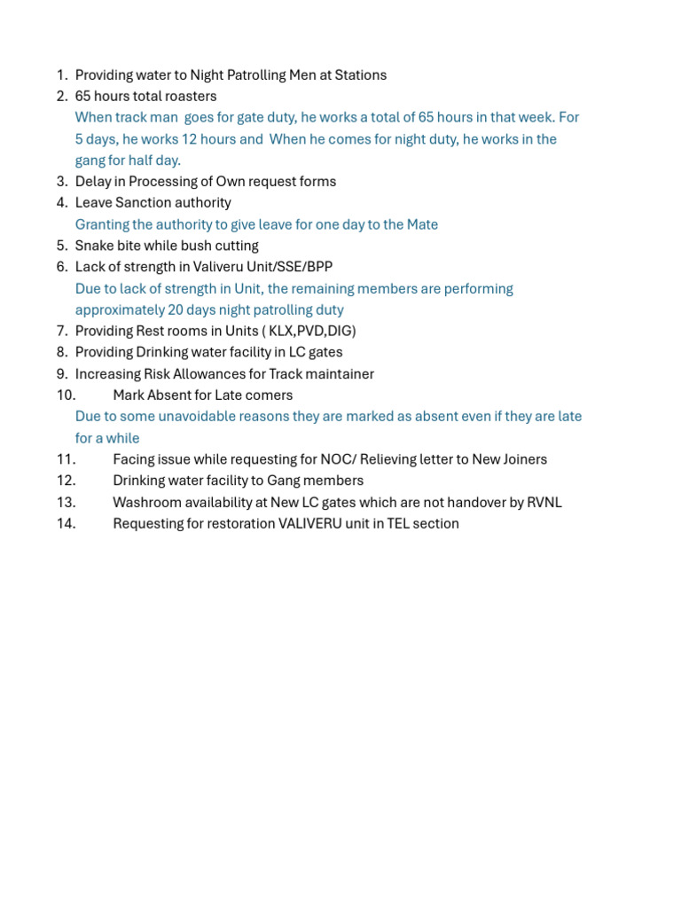 Demands To Union by New RRC | PDF