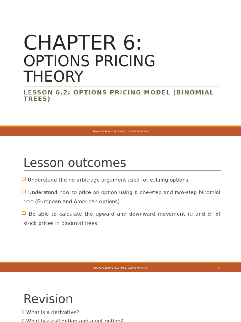 Options Pricing with Binomial Trees | PDF | Option (Finance ...