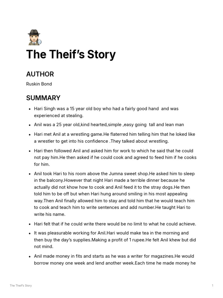 The Thief's Transformation | PDF