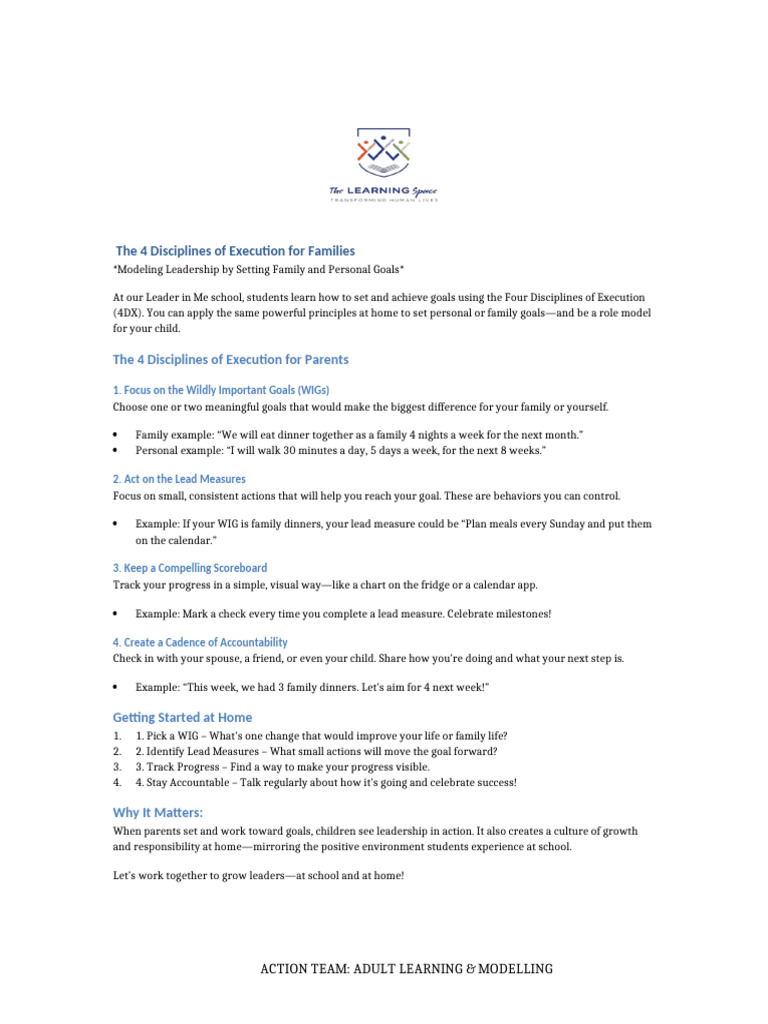 Family Goal Setting with 4DX | PDF