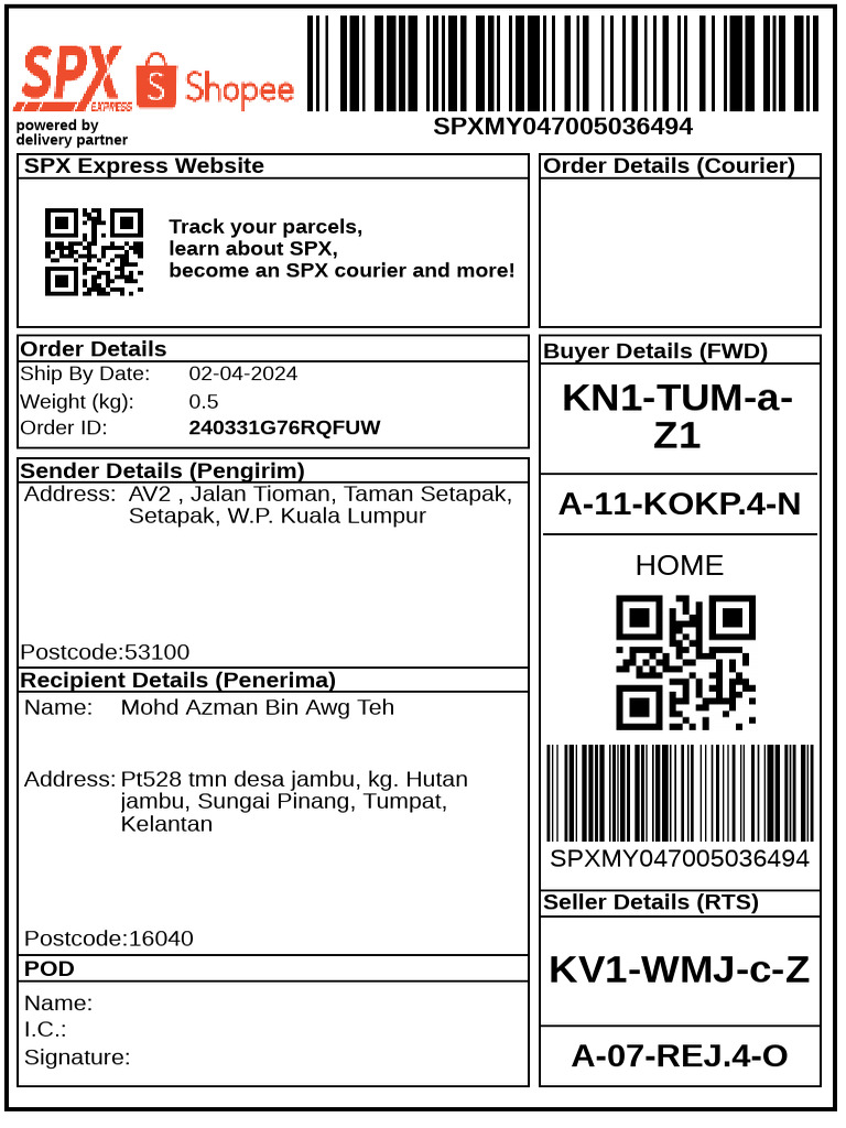 Delivery Details for Postcode 16040 | PDF