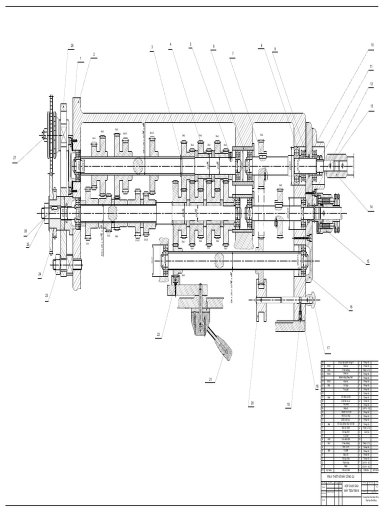 Bản Vẽ Khai Tiển Hộp Chạy Dao T6M16 - f-Model | PDF