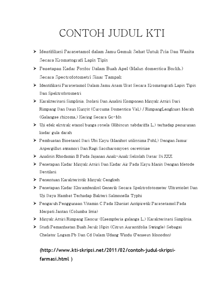 Contoh Judul Kti