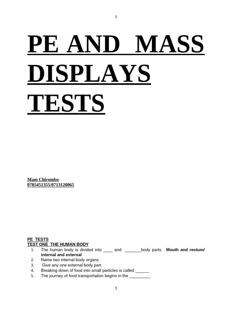 Human Body and Aquatic Skills Tests | PDF | Track And Field | Digestion