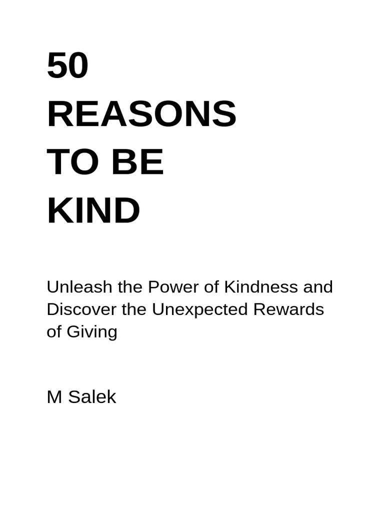 Book - 50 Benefits of Kindness | PDF | Self Esteem | Forgiveness