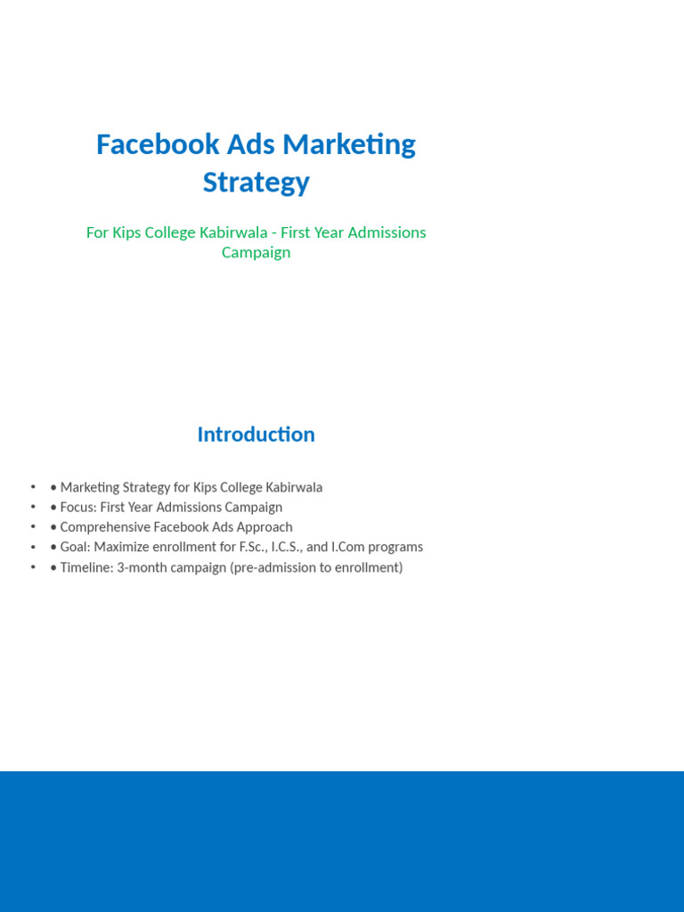 Kips College Facebook Ads Strategy | PDF | Facebook | Digital Marketing