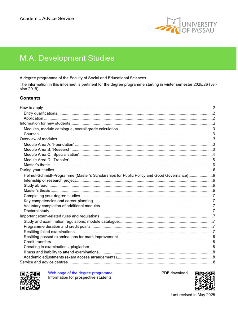 M.A. Development Studies Application Guide | PDF | Academic Degree ...