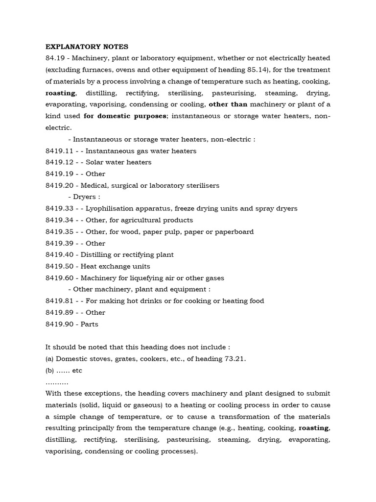 HS Code 8419: Heating & Cooling Equipment | PDF | Water Heating | Water