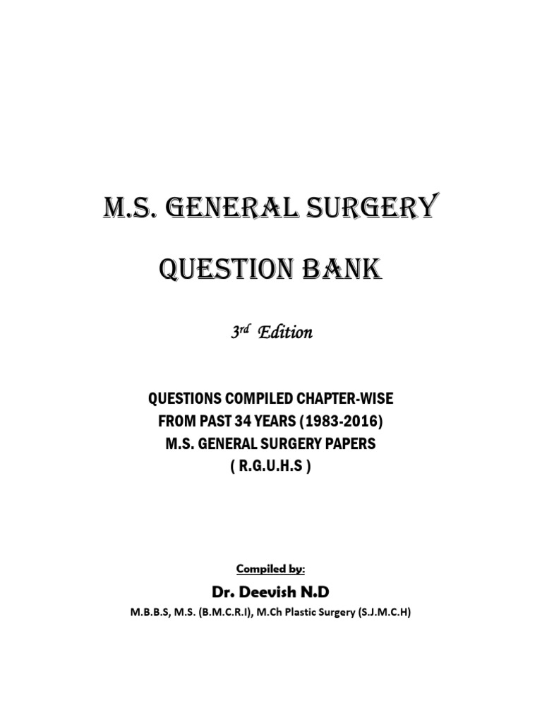 M.S. General Surgery Question Bank 3rd Ed. | PDF | Shock (Circulatory ...