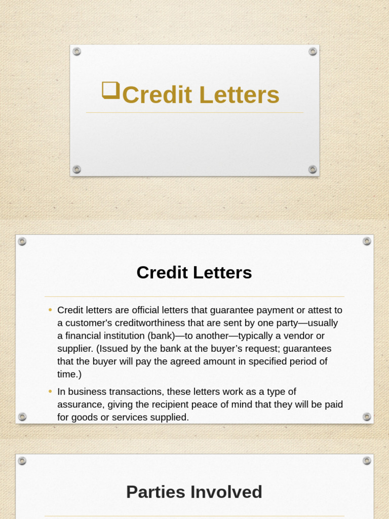 Understanding Credit Letters in Business | PDF | Letter Of Credit | Money