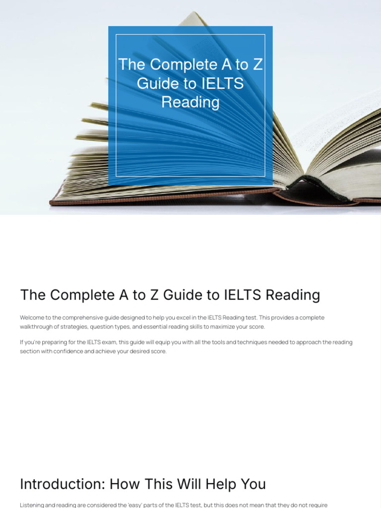 A to Z Guide for IELTS Reading Success | PDF | Speed Reading