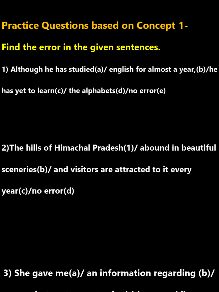 Sentence Error Correction Practice | PDF | Chess Openings | Chess Theory