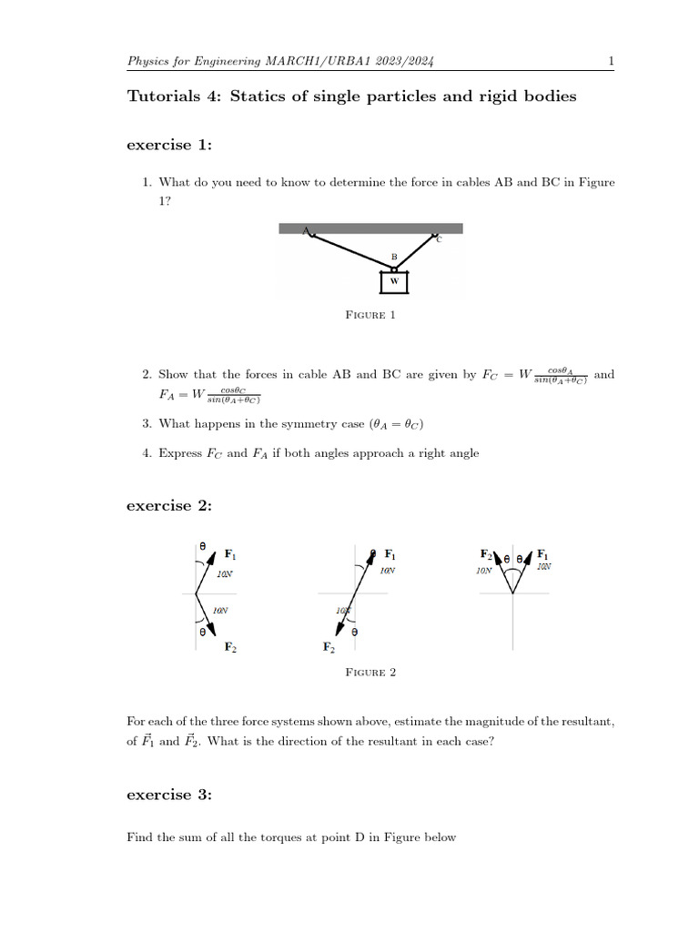 TD4 Physics MARC1 012117 | PDF | Force | Center Of Mass