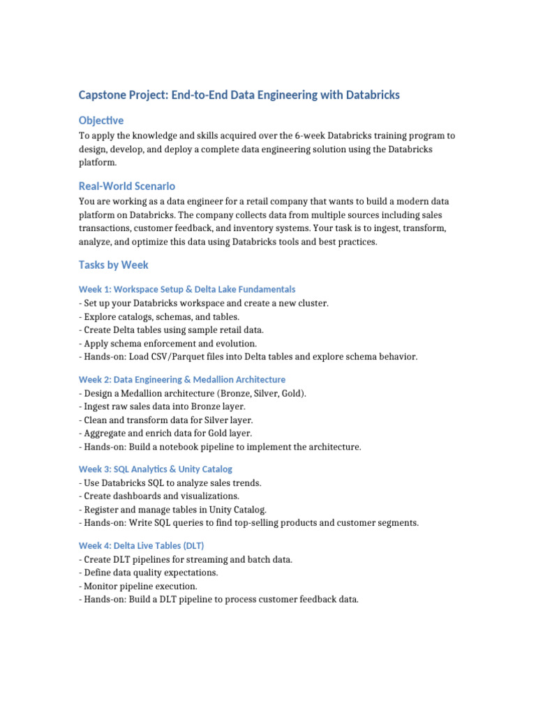 Databricks Capstone Project Overview | PDF | Data | Computing