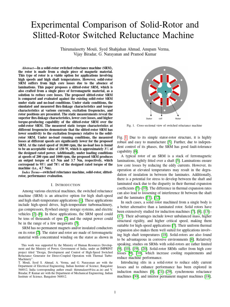 Experimental Comparison of Solid-Rotor and Slitted-Rotor Switched ...