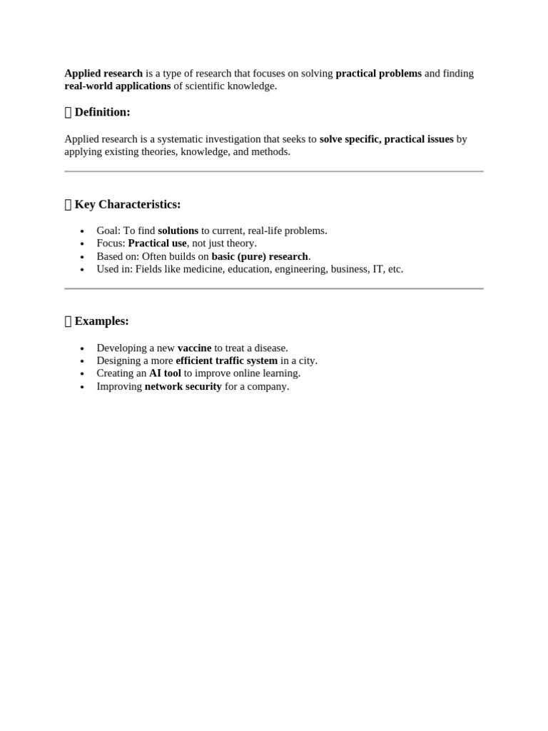 Applied Research | PDF