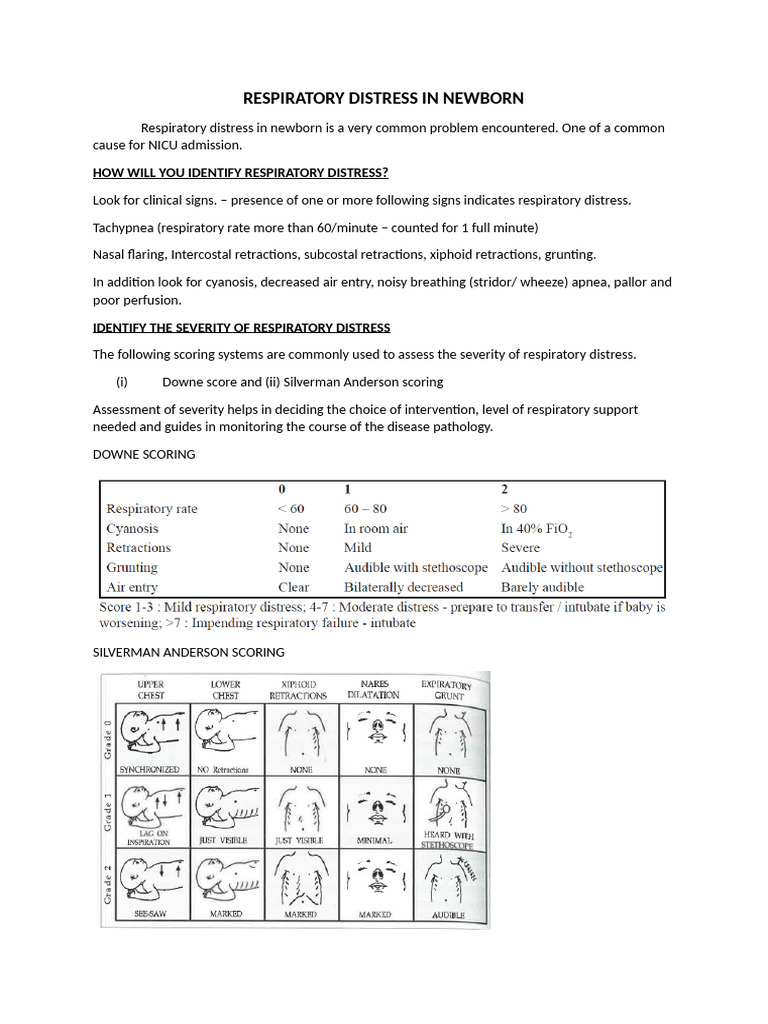 Newborn Respiratory Distress Guide | PDF | Preterm Birth | Respiratory ...