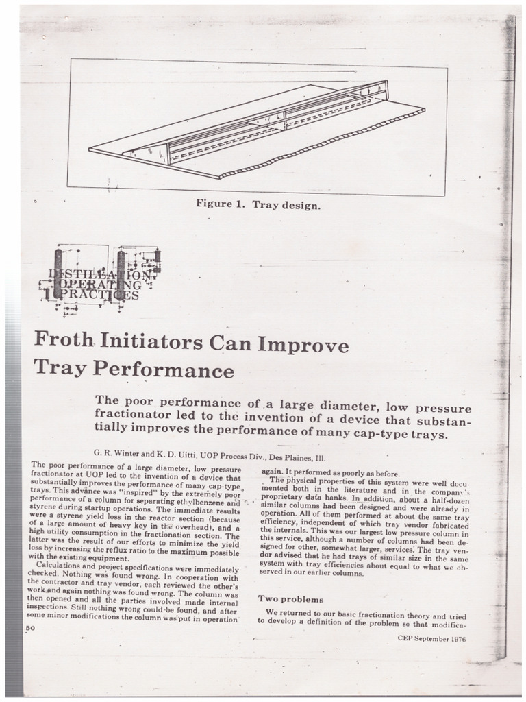 6 Froth Initiators Can Improve Tray Performance | PDF