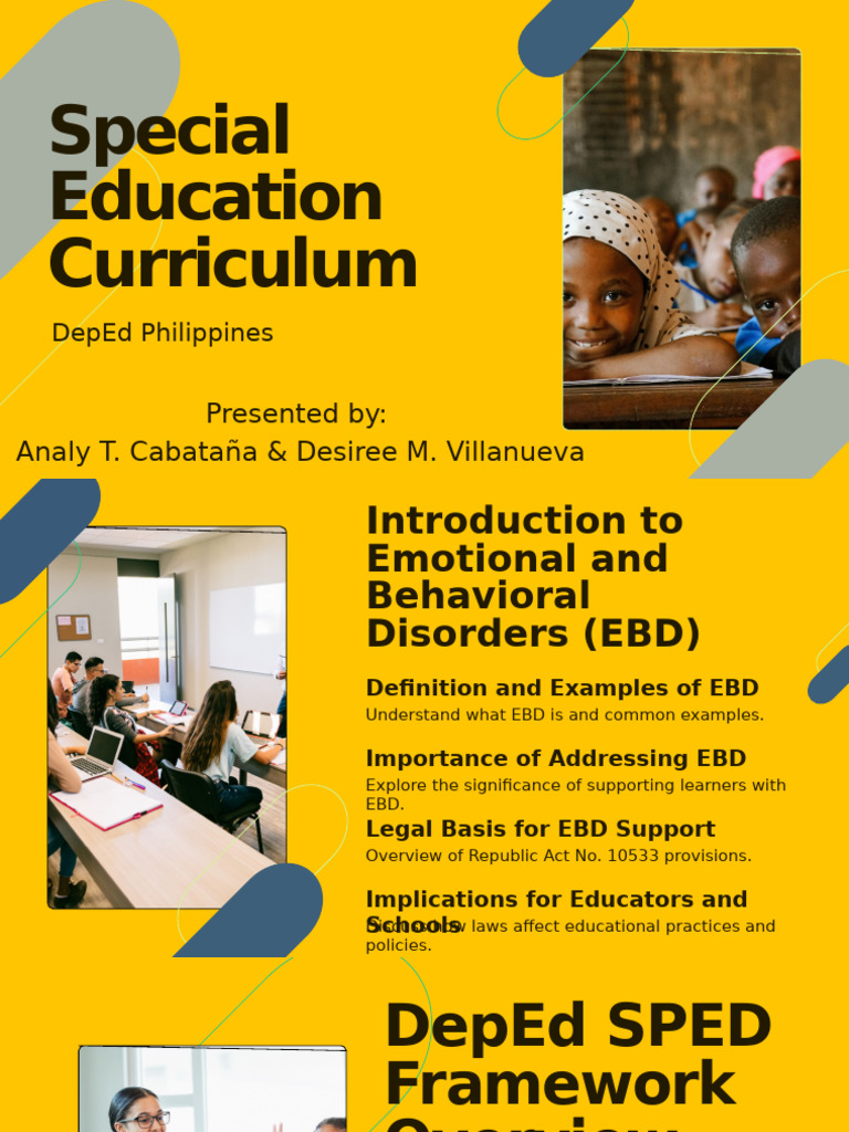 EBD Curriculum Framework in DepEd Philippines | PDF | Special Education ...