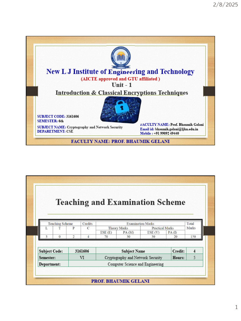 Introduction to Classical Encryption Techniques | PDF | Cryptography ...
