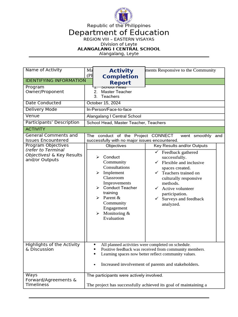 Project CONNECT: Community Learning Enhancement | PDF | Learning