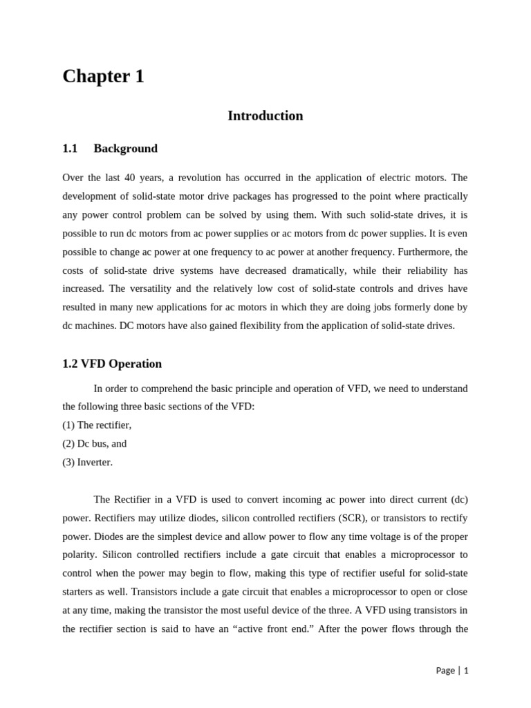 VFD Thesis | PDF | Electric Motor | Rectifier