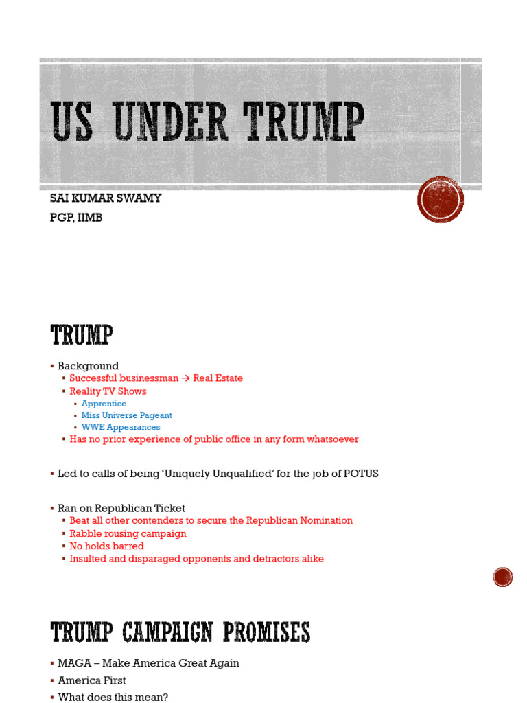 Us Under Trump | PDF | Donald Trump | American Government