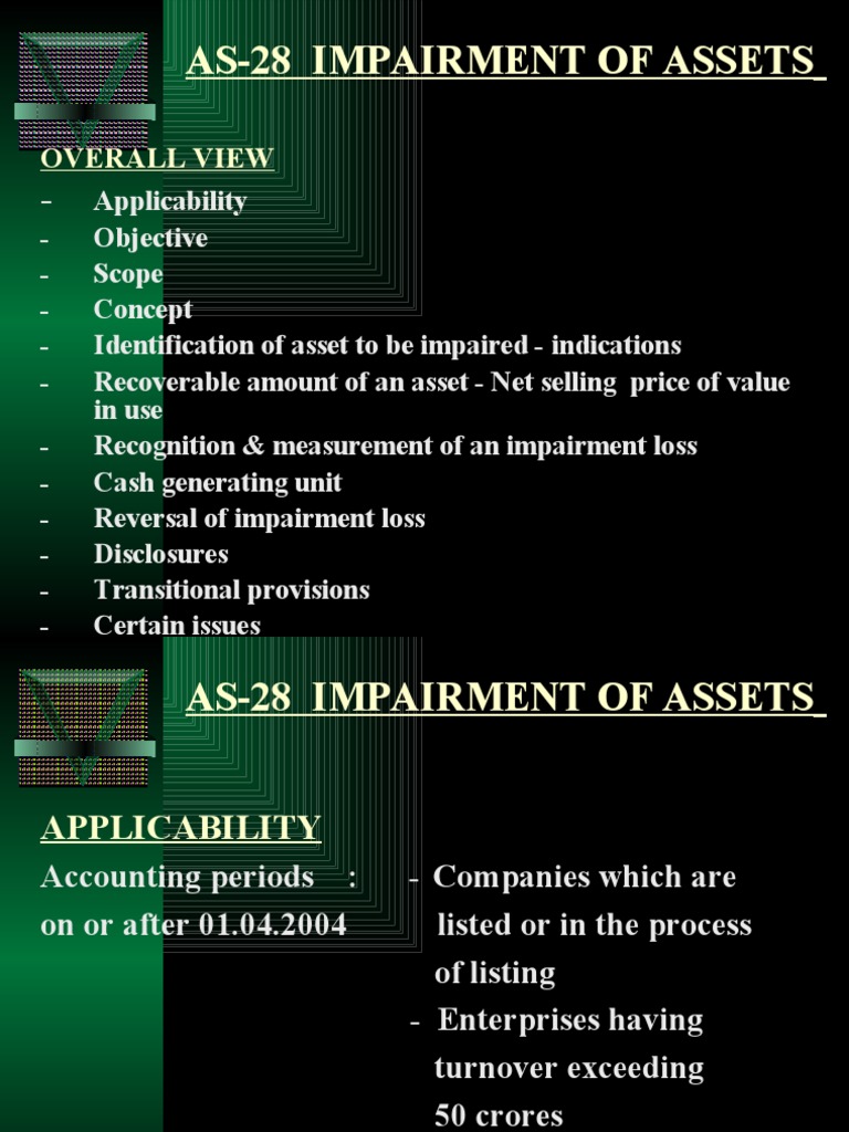 AS-28 Impairment of Assets Overview | PDF | Prices | Discounted Cash Flow