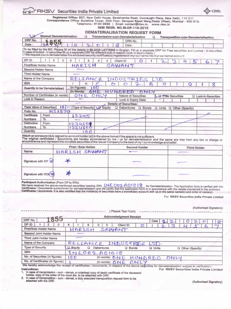 DRF Sample Form | PDF
