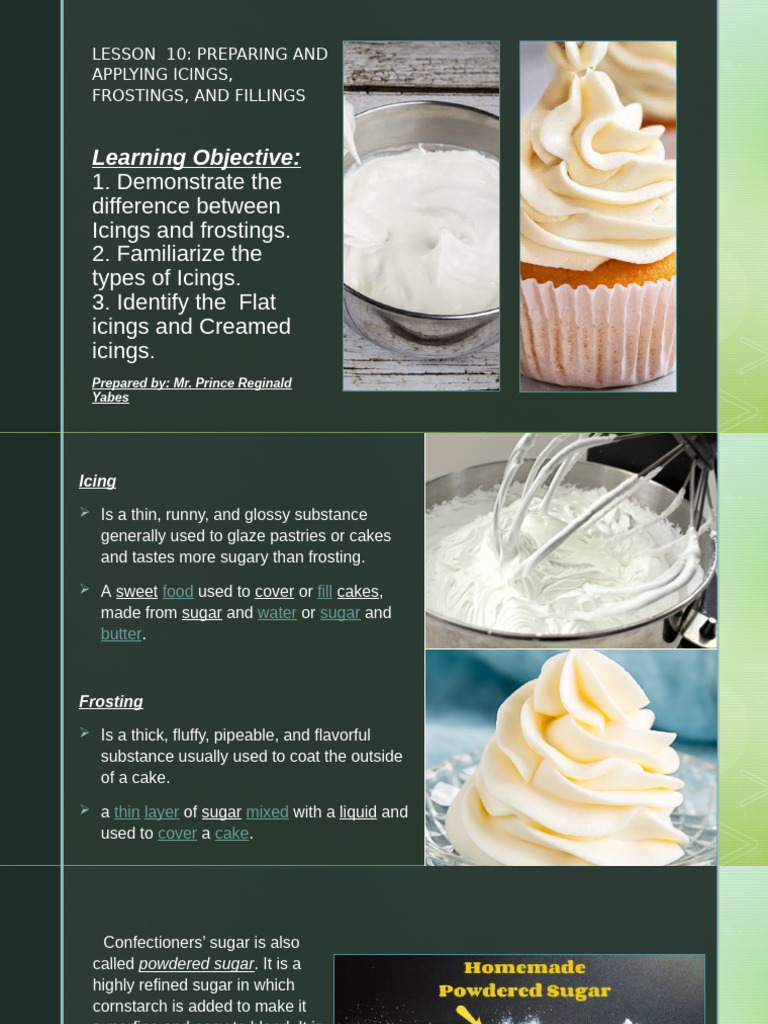 L10 Preparing and Applying Icings Frostings and Fillings | PDF