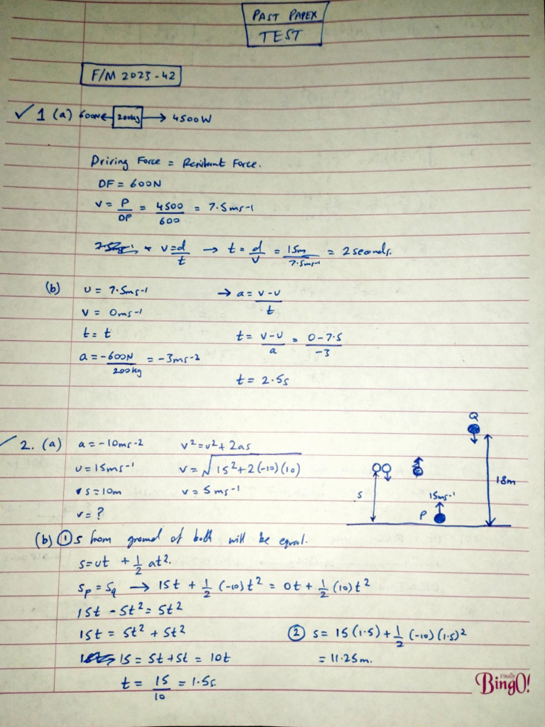 Maths M1 Test | PDF