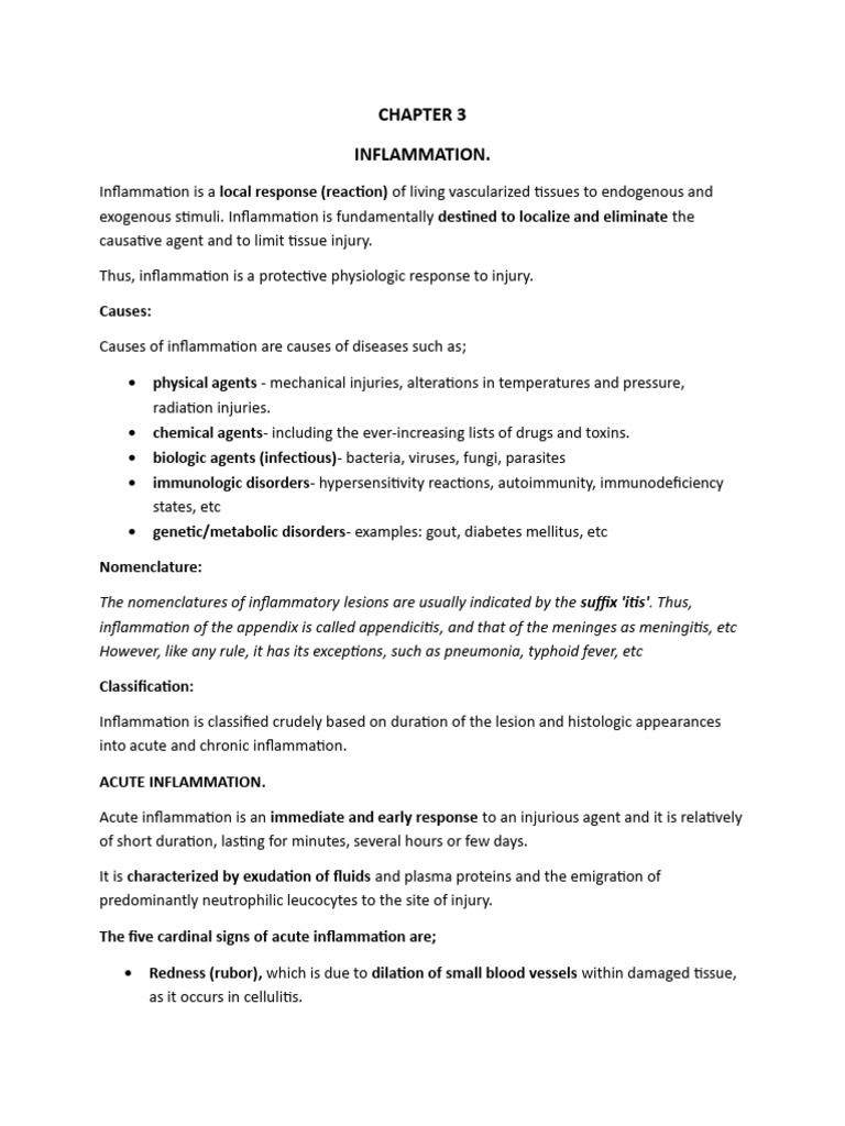 Understanding Inflammation: Causes & Responses | PDF | Inflammation ...