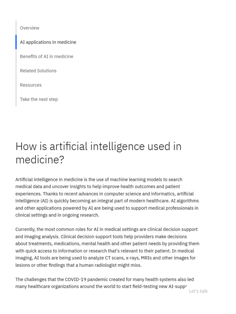 AI Innovations in Modern Medicine | PDF | Artificial Intelligence ...