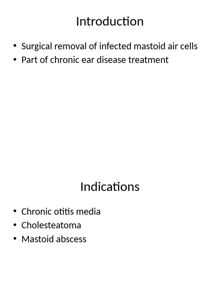 Mastoid Ectomy | PDF