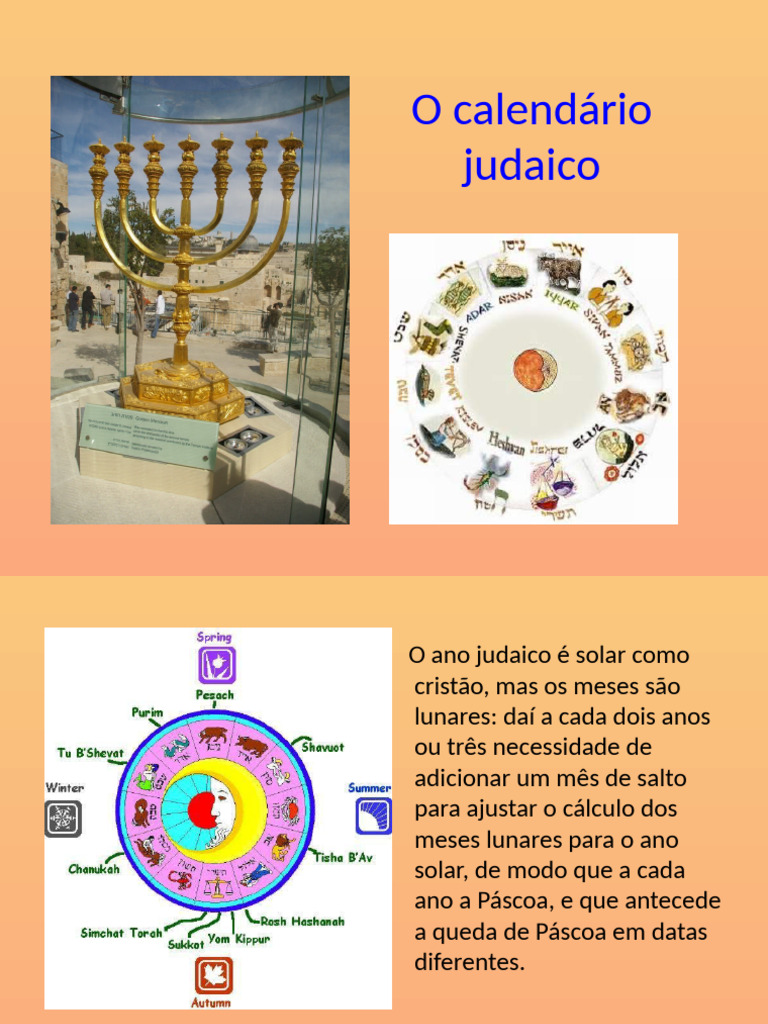 Calendário Judaico: Meses e Feriados | PDF | Shabat | Calendário hebraico