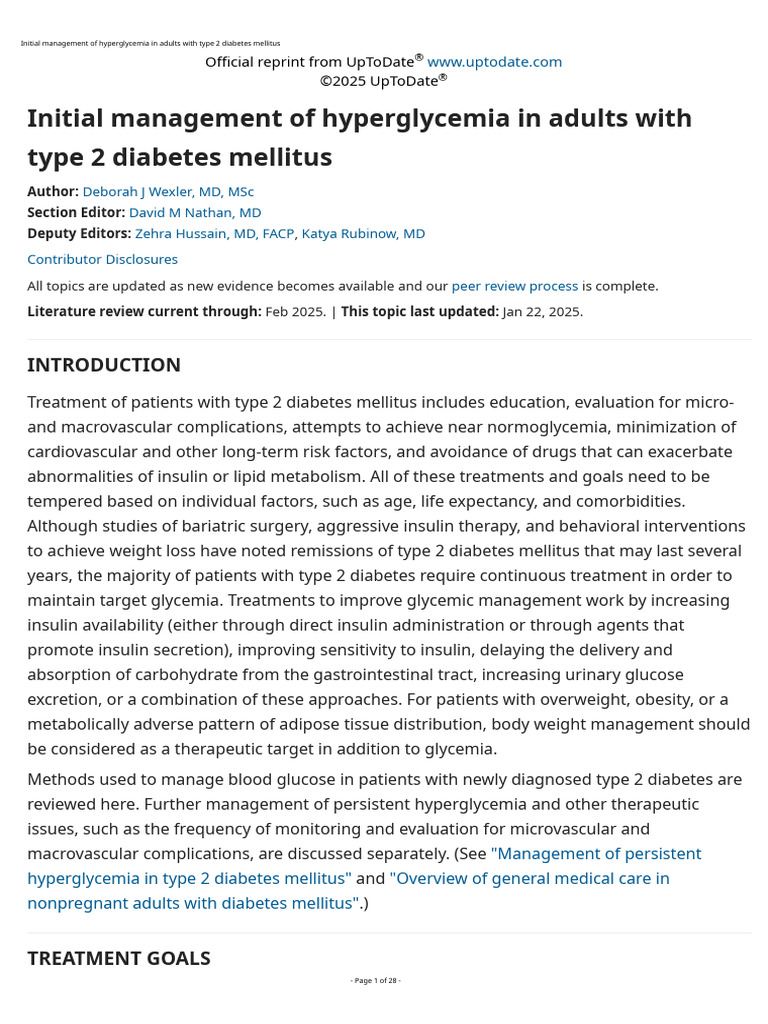 Initial Management of Hyperglycemia in Adults With Type 2 Diabetes ...