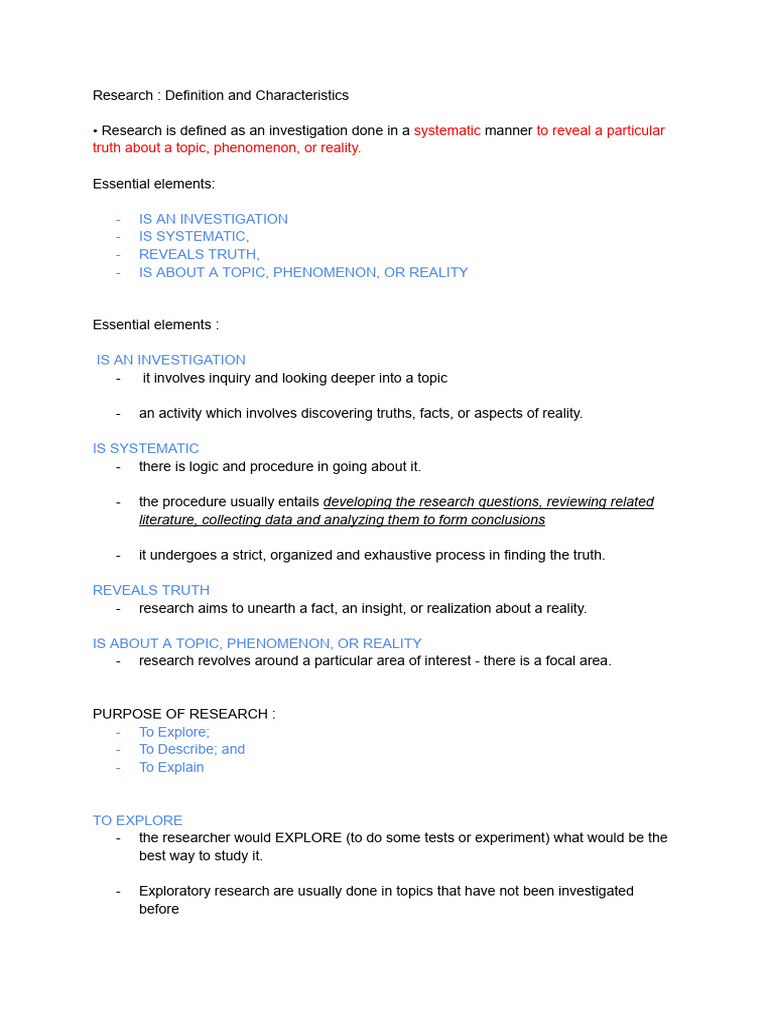 Practical Research - What Is Research - Elements of Research | PDF | Truth