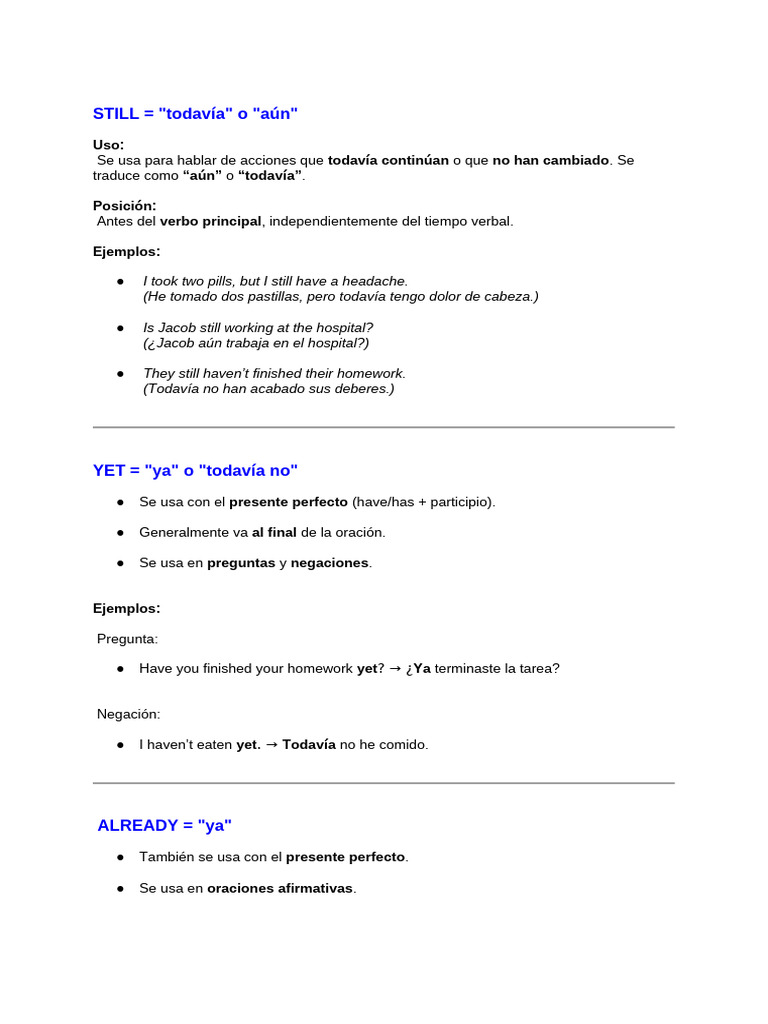 Still Yet Already | PDF | Verbo | Lingüística