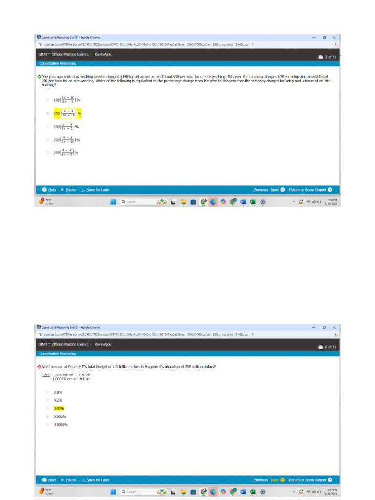 Quant Practice 1 - Rates - Ratios, Percent | PDF