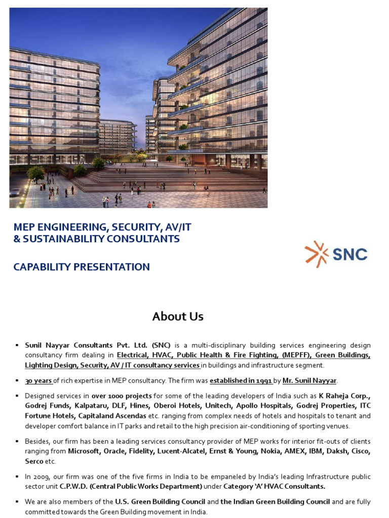 SNC: MEP & Sustainability Consulting | PDF | Building | Building ...