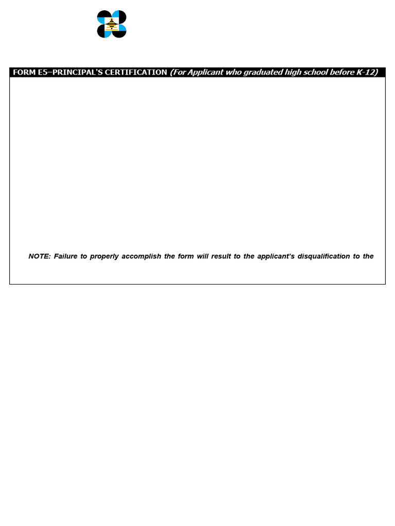 DOST-SEI Scholarship Form E5 Certification | PDF